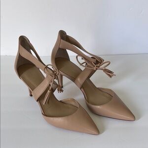 Ann Taylor Maple Blush Carson Leather Tassel Pump